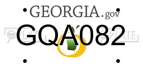 GQA082 Georgia License Plate