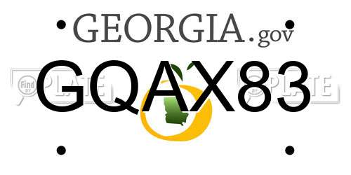 GQAX83 Georgia License Plate