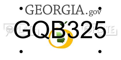 GQB325 Georgia License Plate
