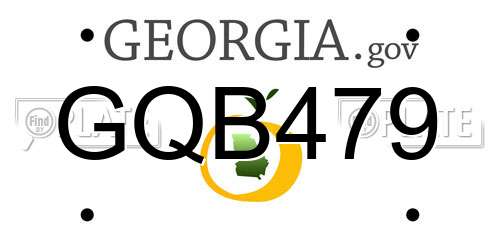 GQB479 Georgia License Plate