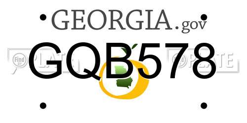 GQB578 Georgia License Plate