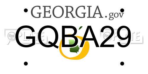 GQBA29 Georgia License Plate