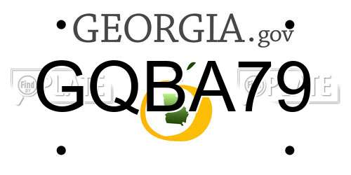 GQBA79 Georgia License Plate