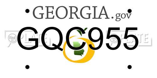 GQC955 Georgia License Plate