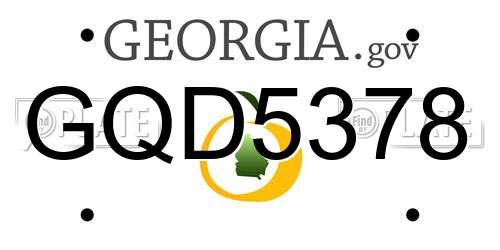GQD5378 Georgia License Plate