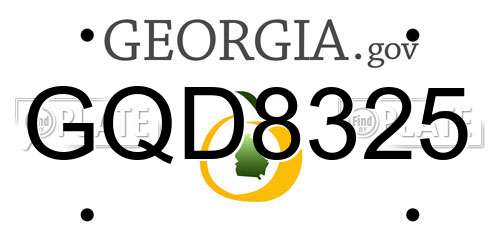 GQD8325 Georgia License Plate