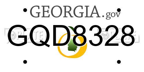 GQD8328 Georgia License Plate