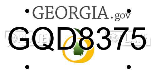 GQD8375 Georgia License Plate