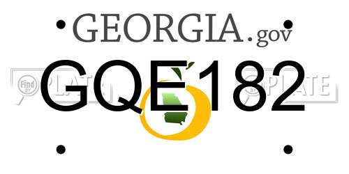GQE182 Georgia License Plate