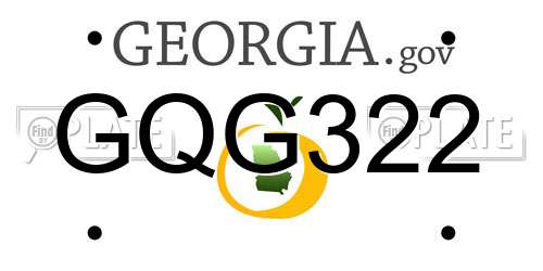 GQG322 Georgia License Plate