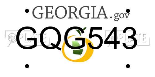 GQG543 Georgia License Plate
