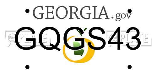 GQGS43 Georgia License Plate