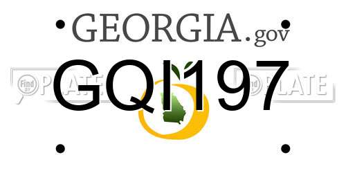 GQI197 Georgia License Plate
