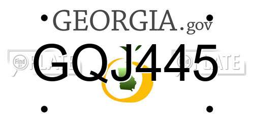 GQJ445 Georgia License Plate