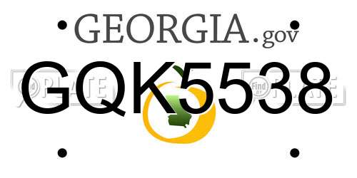 GQK5538 Georgia License Plate