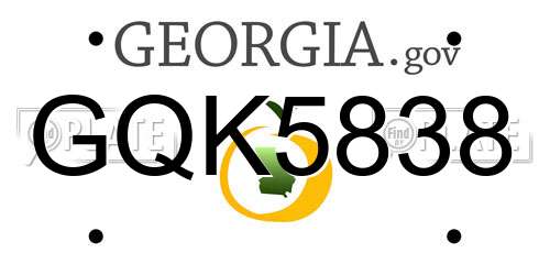GQK5838 Georgia License Plate