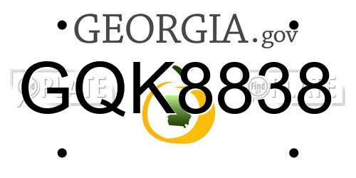 GQK8838 Georgia License Plate