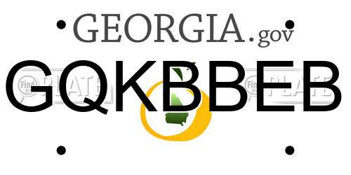 GQKBBEB Georgia License Plate