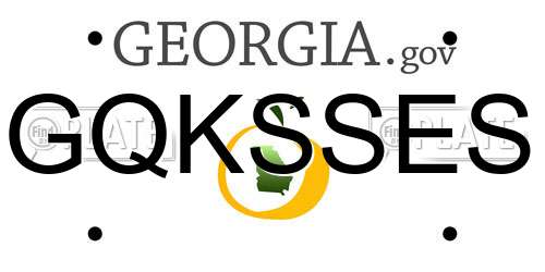 GQKSSES Georgia License Plate