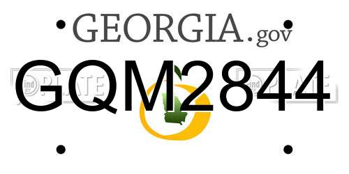GQM2844 Georgia License Plate