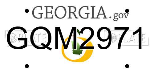 GQM2971 Georgia License Plate