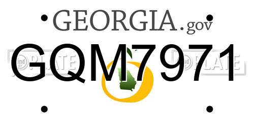 GQM7971 Georgia License Plate