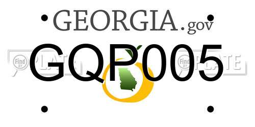 GQP005 Georgia License Plate