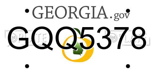 GQQ5378 Georgia License Plate