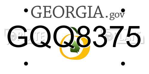 GQQ8375 Georgia License Plate