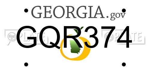 GQR374 Georgia License Plate