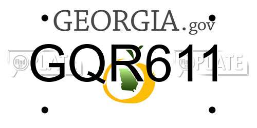 GQR611 Georgia License Plate