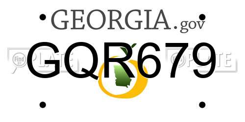GQR679 Georgia License Plate
