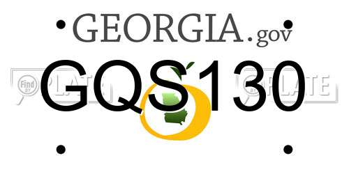 GQS130 Georgia License Plate