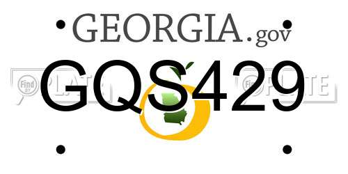 GQS429 Georgia License Plate