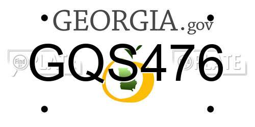 GQS476 Georgia License Plate