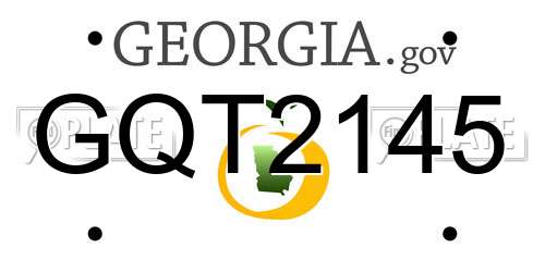 GQT2145 Georgia License Plate