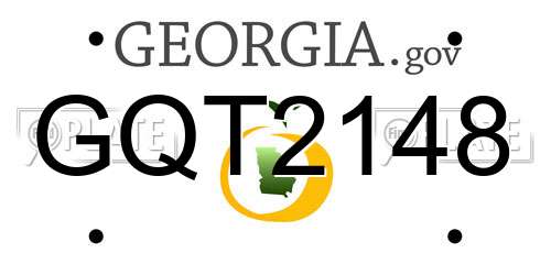 GQT2148 Georgia License Plate