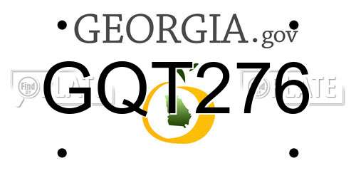 GQT276 Georgia License Plate