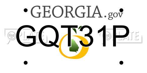 GQT31P Georgia License Plate