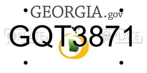 GQT3871 Georgia License Plate