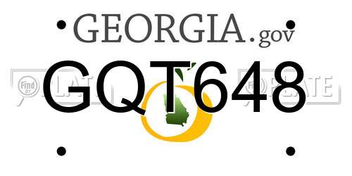 GQT648 Georgia License Plate