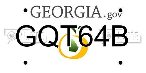 GQT64B Georgia License Plate