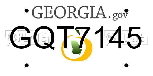 GQT7145 Georgia License Plate