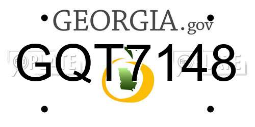 GQT7148 Georgia License Plate