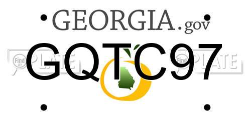 GQTC97 Georgia License Plate