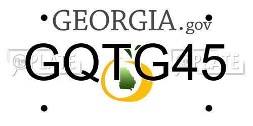 GQTG45 Georgia License Plate