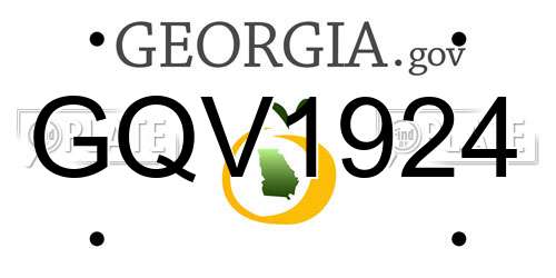 GQV1924 Georgia License Plate
