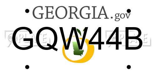 GQW44B Georgia License Plate