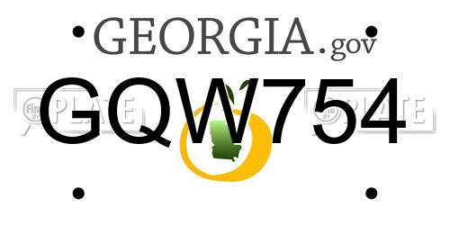 GQW754 Georgia License Plate