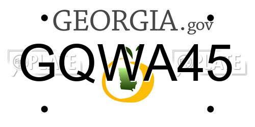 GQWA45 Georgia License Plate